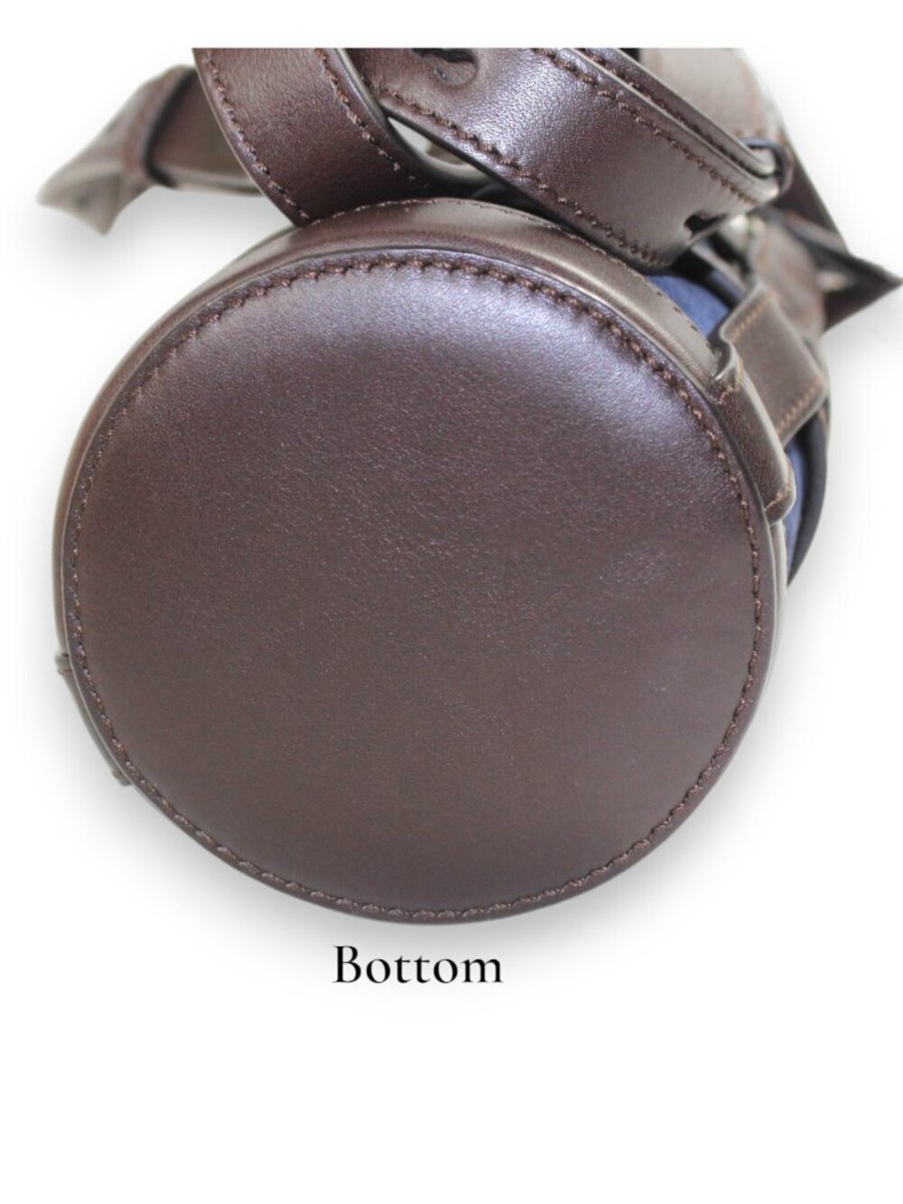 Tod’s Rare Suede Cylinder Bottle Bag Navy Brown Leather Cross Body Mini Italy - Picture 7 of 10